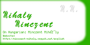 mihaly minczent business card